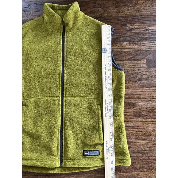 REI Fleece Vest Womens Size M Olive Green Zip Outdoors Hiking - Picture 3 of 11
